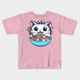 Noodles eated by Kawaii Cat Kids T-Shirt